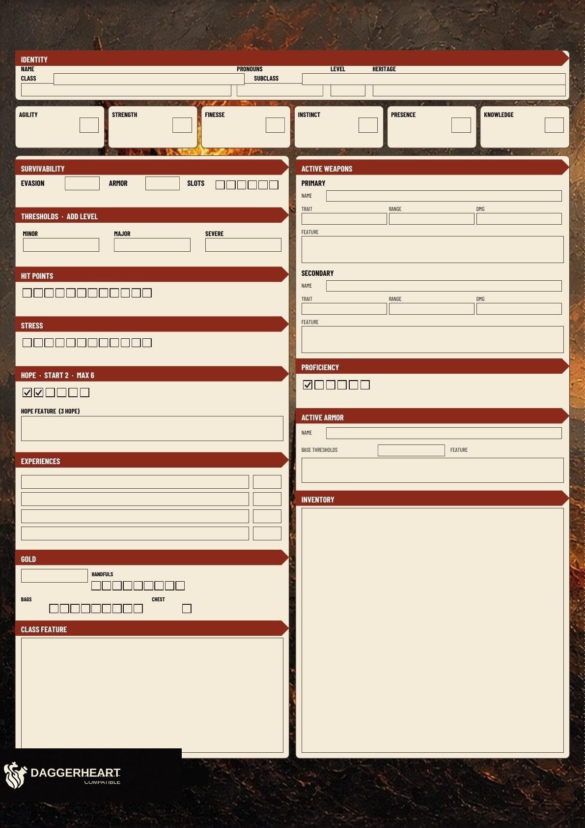 Sash A3 folio play sheet. Identity, traits, and the Faction guide.